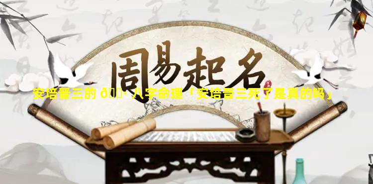 安培晋三的 🕷 八字命理「安培晋三死了是真的吗」